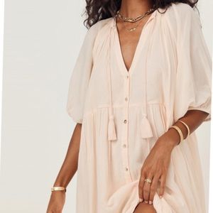 Spell Honey Smock Dress in Peach in Medium